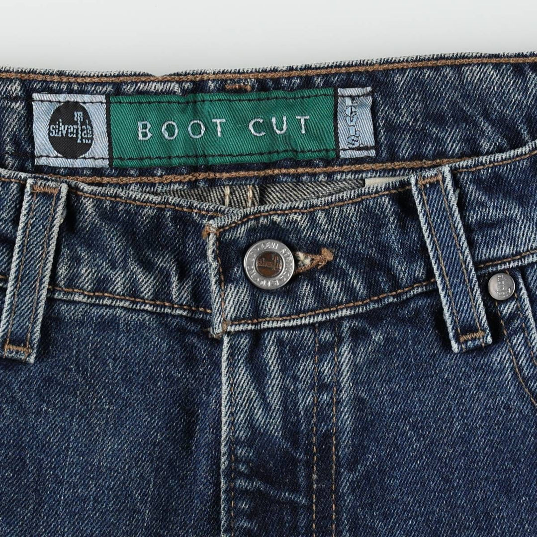 90'S Levi's Silver Tab Bootcut Denim Pants, Made in USA, Men's Size W34 (approx.) cotton blue type Vintage Second Hand