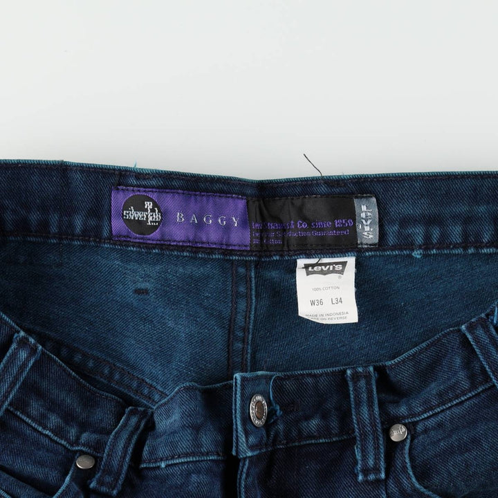 90s-00'S Levi's SILVER TAB BAGGY Tapered Denim Pants, Men's W34 (approx.) cotton navy blue type Vintage Second Hand