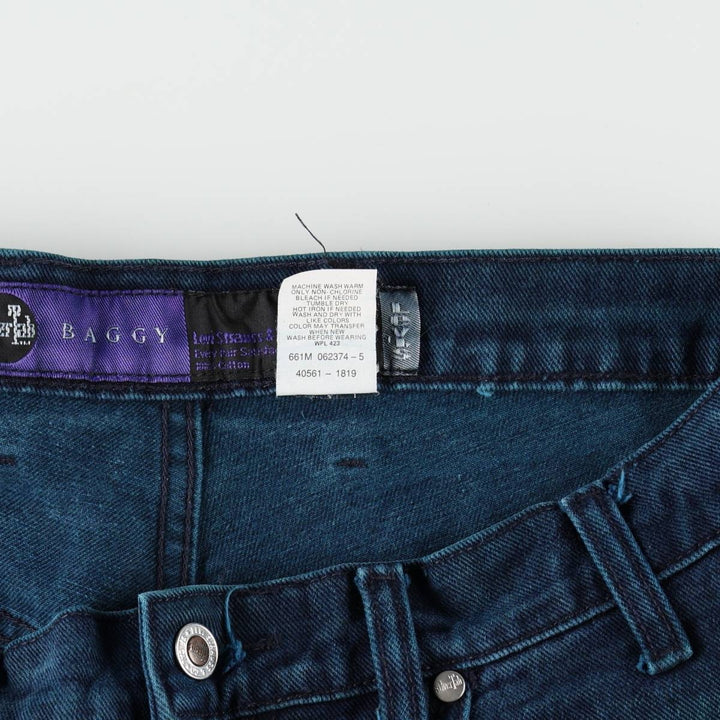 90s-00'S Levi's SILVER TAB BAGGY Tapered Denim Pants, Men's W34 (approx.) cotton navy blue type Vintage Second Hand