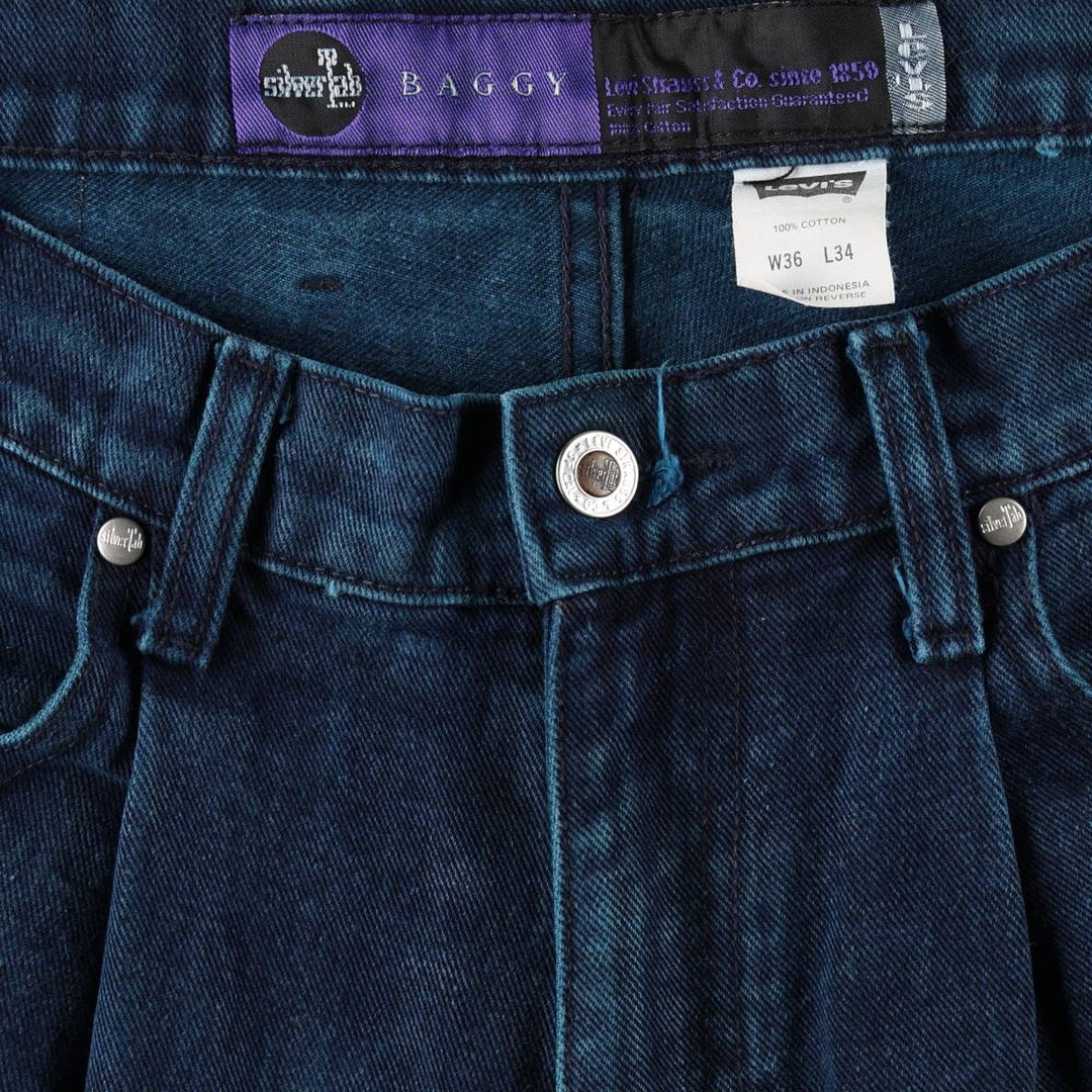 90s-00'S Levi's SILVER TAB BAGGY Tapered Denim Pants, Men's W34 (approx.) cotton navy blue type Vintage Second Hand