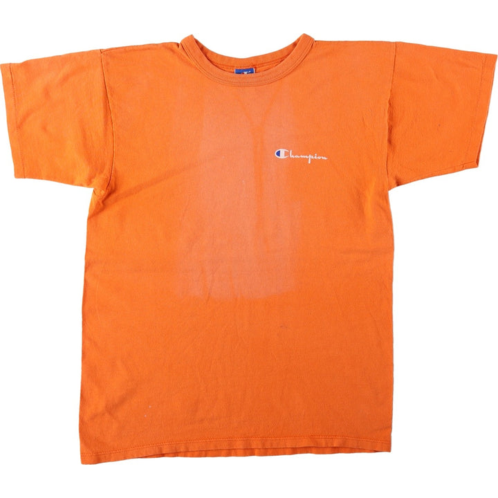 90'S Champion One-Point Logo T-Shirt, Made in USA, Men's Size L (Equivalent), Vintage cotton orange type Vintage Second Hand