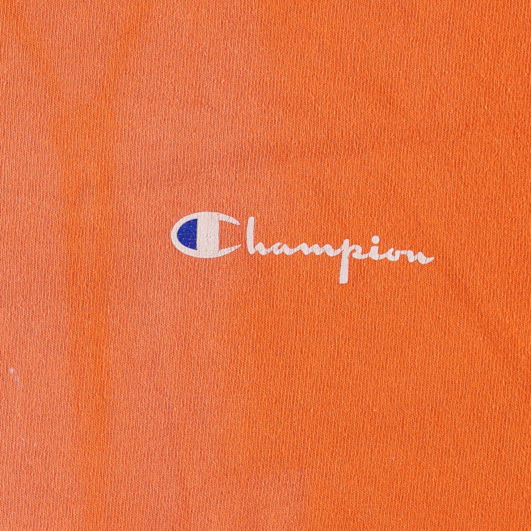 90'S Champion One-Point Logo T-Shirt, Made in USA, Men's Size L (Equivalent), Vintage cotton orange type Vintage Second Hand