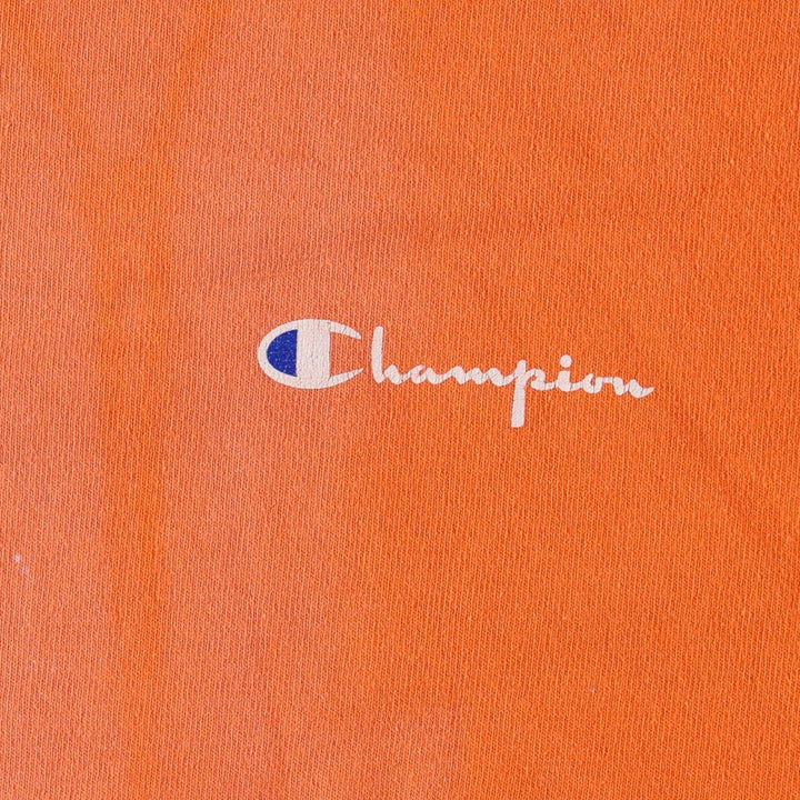 90'S Champion One-Point Logo T-Shirt, Made in USA, Men's Size L (Equivalent), Vintage cotton orange type Vintage Second Hand