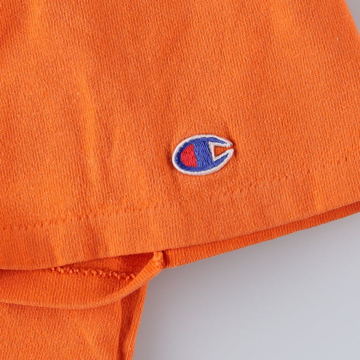 90'S Champion One-Point Logo T-Shirt, Made in USA, Men's Size L (Equivalent), Vintage cotton orange type Vintage Second Hand