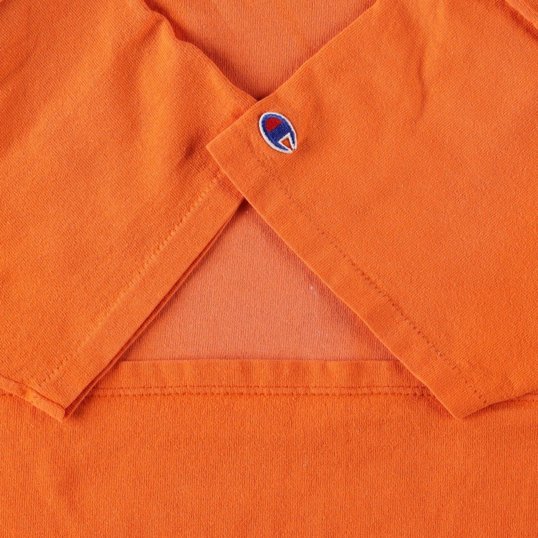90'S Champion One-Point Logo T-Shirt, Made in USA, Men's Size L (Equivalent), Vintage cotton orange type Vintage Second Hand