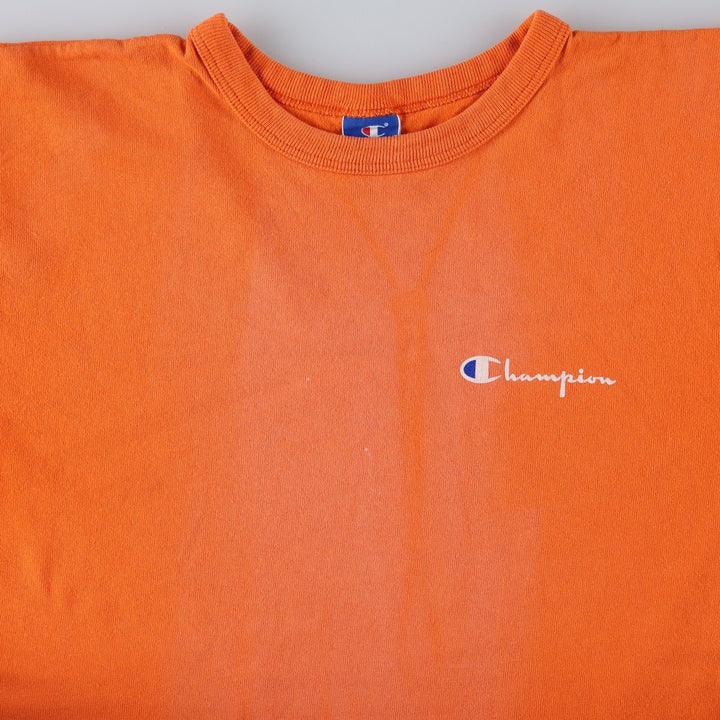 90'S Champion One-Point Logo T-Shirt, Made in USA, Men's Size L (Equivalent), Vintage cotton orange type Vintage Second Hand