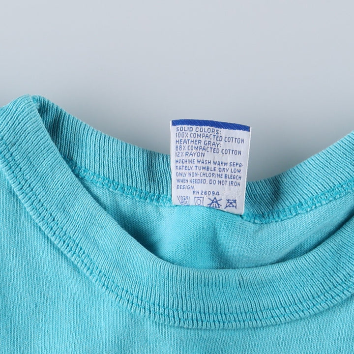 90'S Champion One-Point Logo T-Shirt, Made in USA, Men's Size M (Equivalent), Vintage cotton Blue type light blue Vintage Second Hand