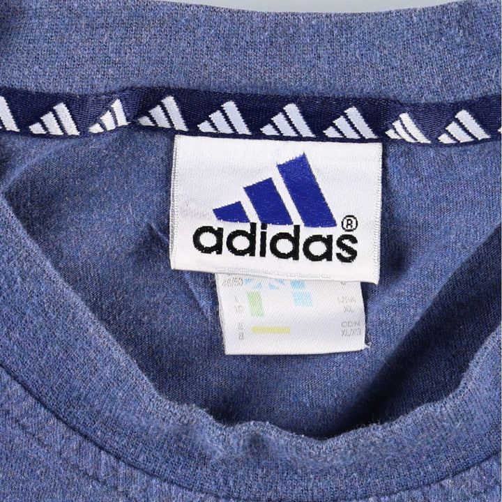 Vintage 90'S Adidas logo T-shirt, men's size XL cotton blue type Vintage Second Hand