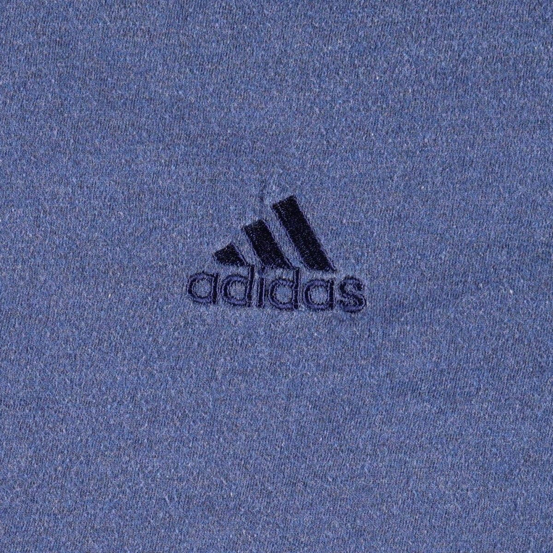 Vintage 90'S Adidas logo T-shirt, men's size XL cotton blue type Vintage Second Hand