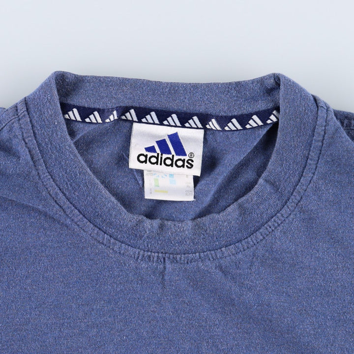 Vintage 90'S Adidas logo T-shirt, men's size XL cotton blue type Vintage Second Hand