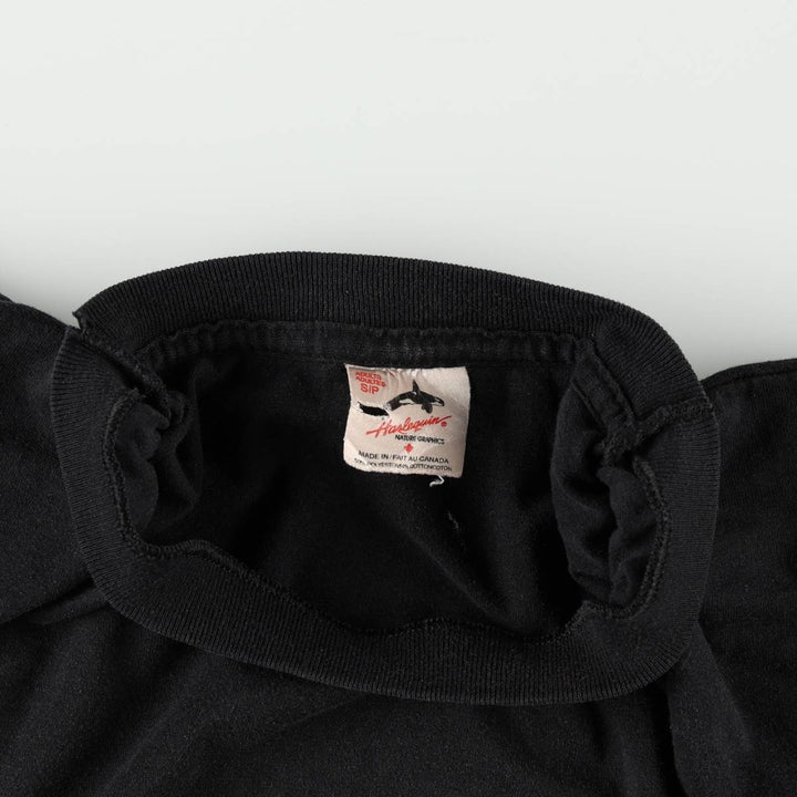 90'S HARLEQUIN butterfly print animal t-shirt, made in Canada, men's size S equivalent, vintage. polyester black type Vintage Second Hand