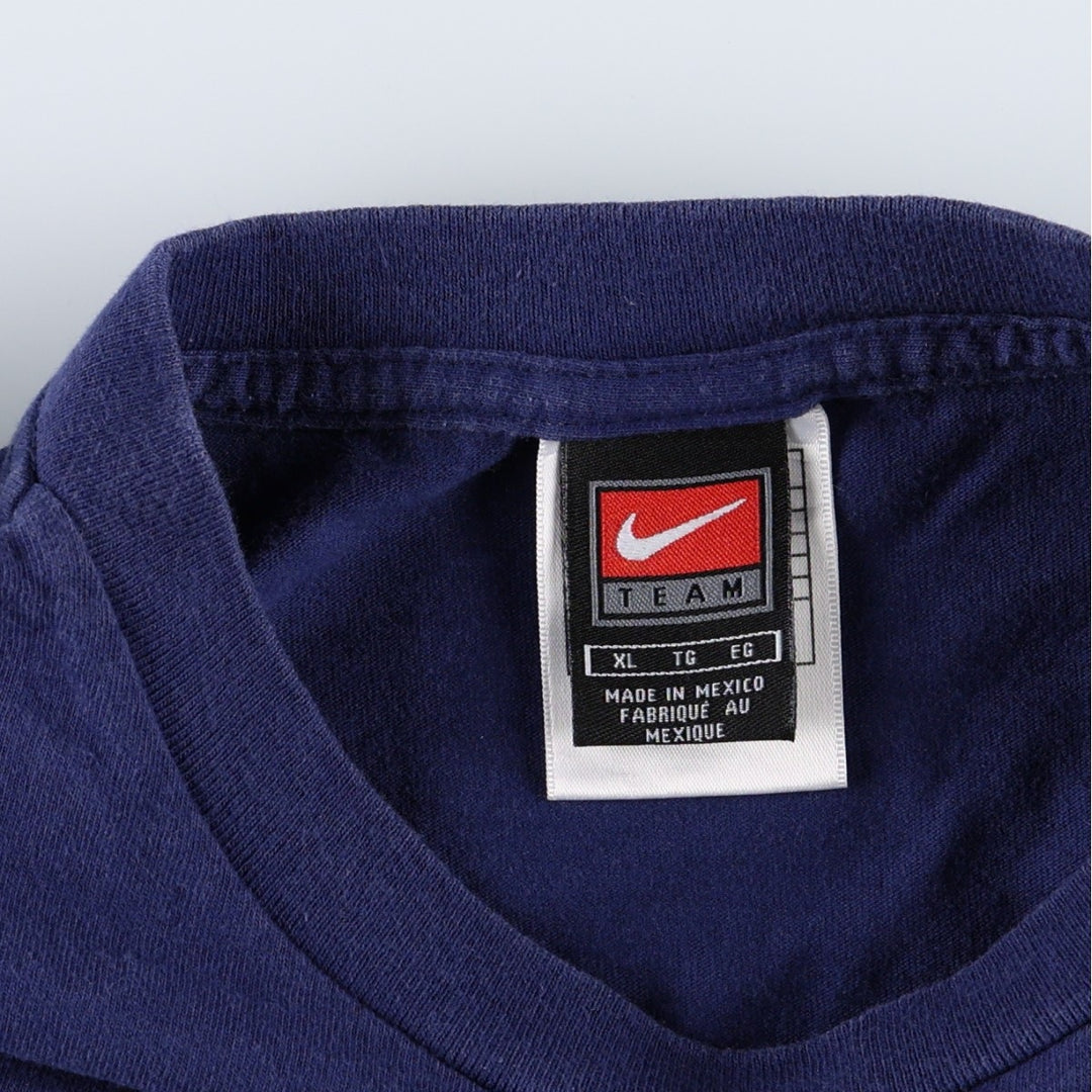 2000'S Nike Team Logo Print T-Shirt, Men's Size XL (approx.) cotton navy blue type Vintage Second Hand