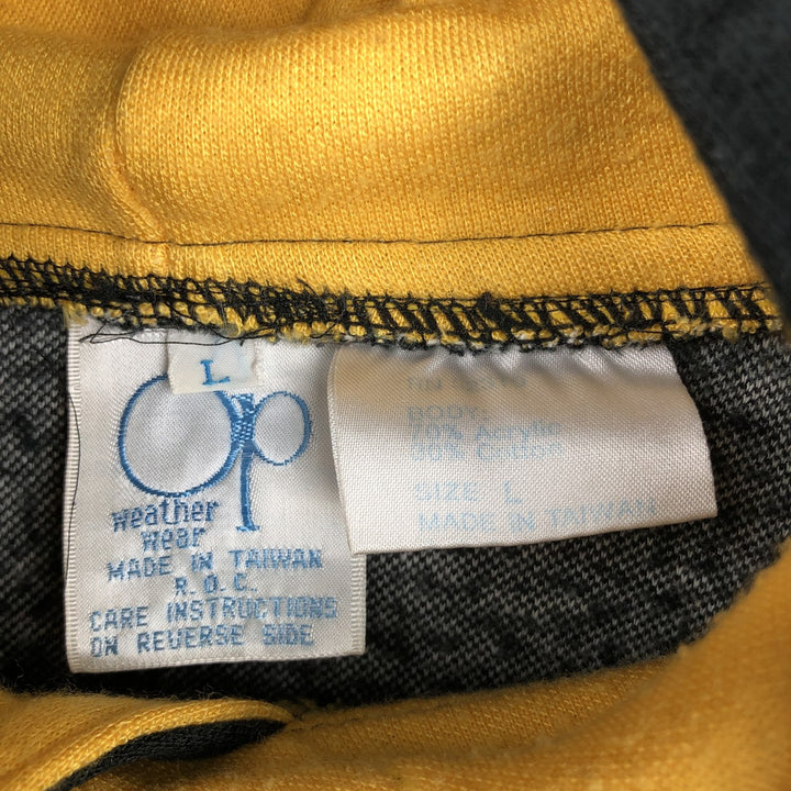 80s-90'S Ocean Pacific sweatshirt pullover hoodie, men's size L equivalent, vintage. acrylic black type Vintage Second Hand