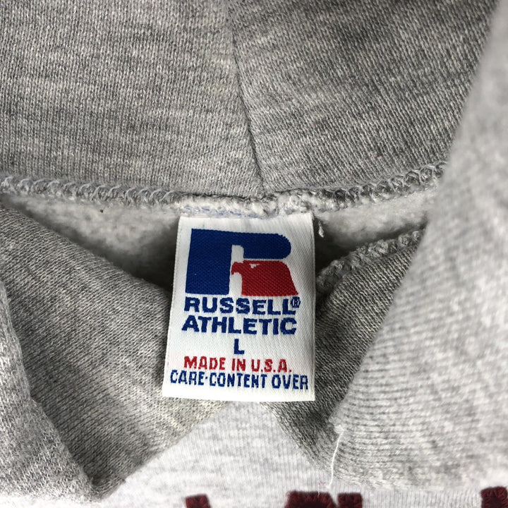 90'S Russell College Sweatshirt Pullover Hoodie Made in USA Men's L Size Vintage polyester gray type Vintage Second Hand