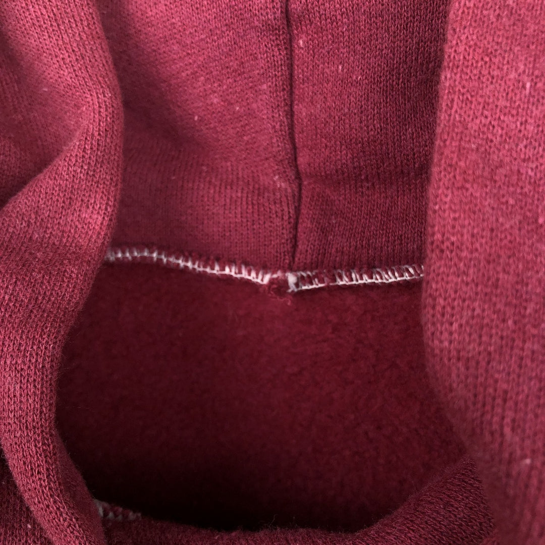 Printed College Sweatshirt Pullover Hoodie, Men's Size M (approx.) unclear burgundy type Vintage Second Hand