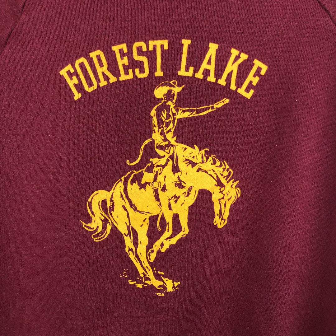 Printed College Sweatshirt Pullover Hoodie, Men's Size M (approx.) unclear burgundy type Vintage Second Hand