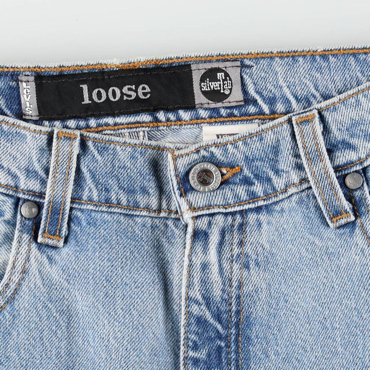 90'S Levi's Silver Tab Loose Tapered Denim Pants, Made in USA, Women's XL (W31), Vintage cotton blue type Vintage Second Hand