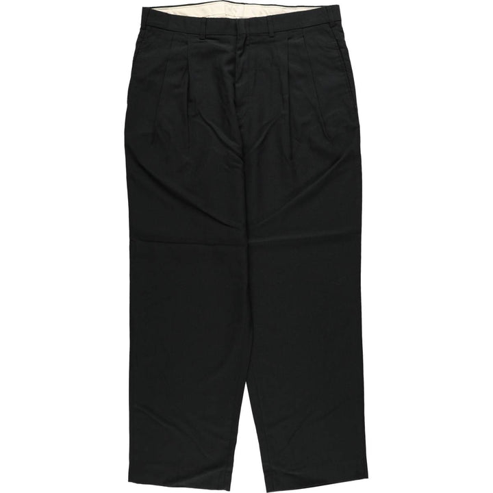 ~90'S FARAH No Wrinkles Two-Pleat Slacks Pants Men's W35 (approx.) Vintage polyester black type Vintage Second Hand