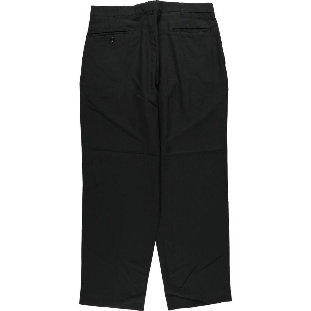 ~90'S FARAH No Wrinkles Two-Pleat Slacks Pants Men's W35 (approx.) Vintage polyester black type Vintage Second Hand