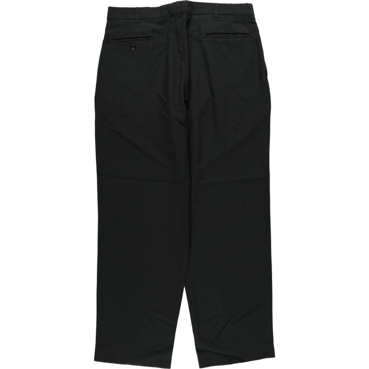 ~90'S FARAH No Wrinkles Two-Pleat Slacks Pants Men's W35 (approx.) Vintage polyester black type Vintage Second Hand