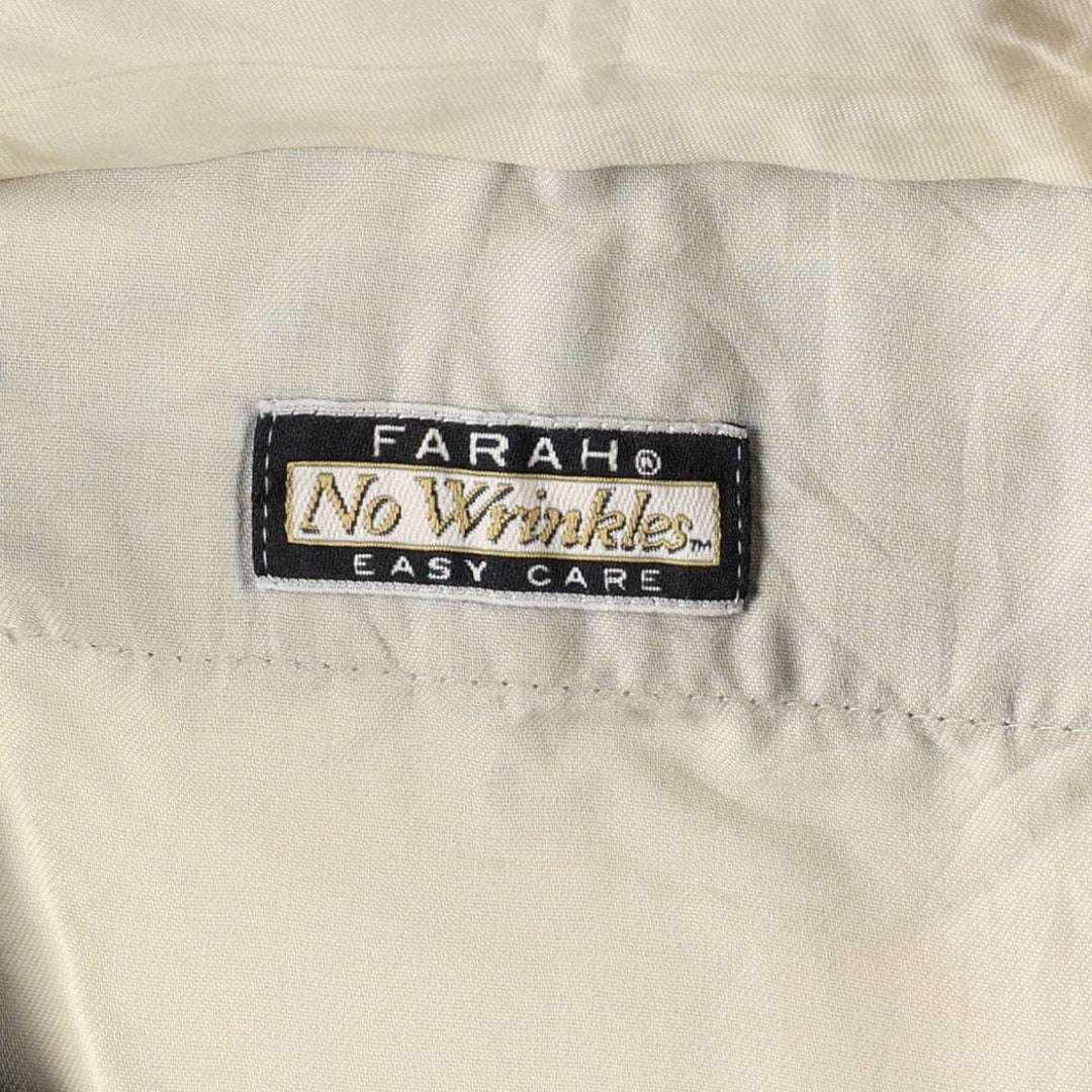 ~90'S FARAH No Wrinkles Two-Pleat Slacks Pants Men's W35 (approx.) Vintage polyester black type Vintage Second Hand