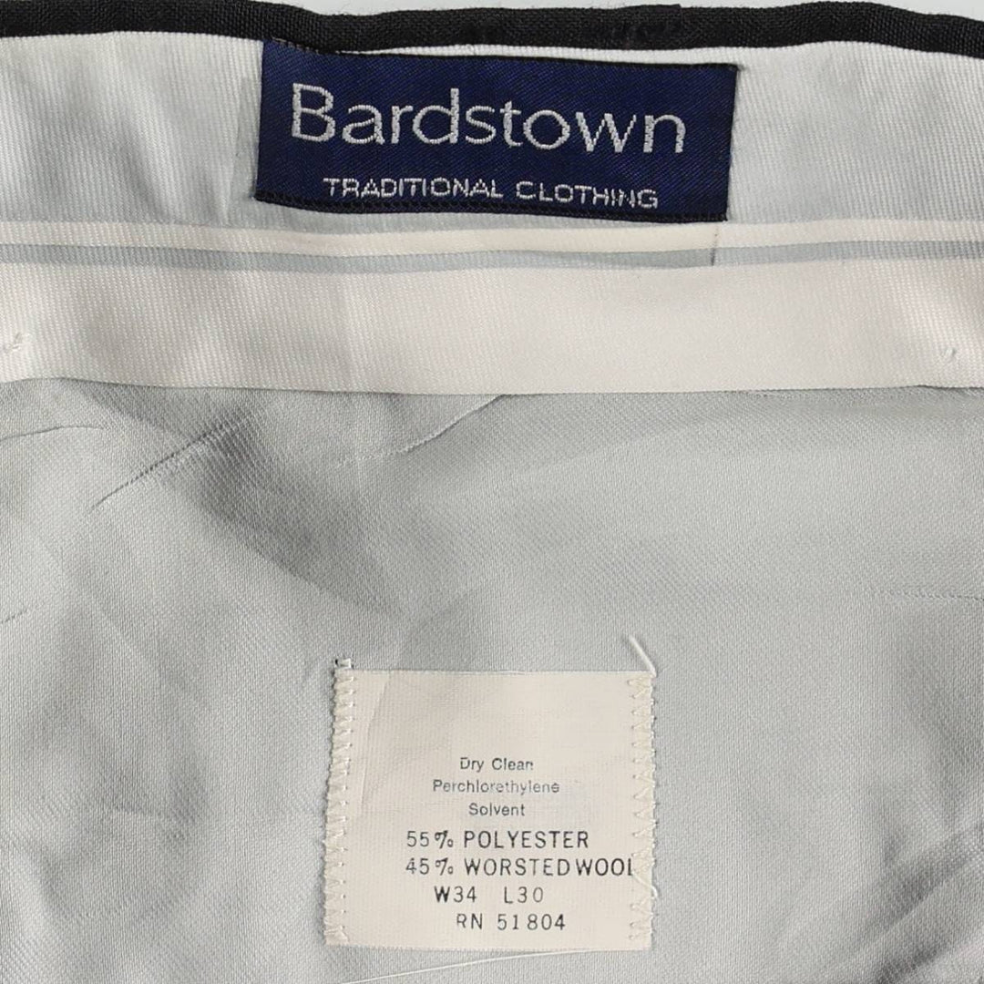 ~90'S Bardstown Poly/Wool Pants, Men's W34 (approx.), Vintage polyester black type Vintage Second Hand