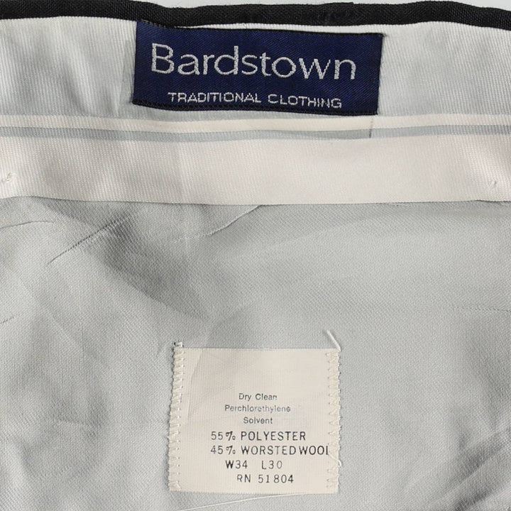 ~90'S Bardstown Poly/Wool Pants, Men's W34 (approx.), Vintage polyester black type Vintage Second Hand