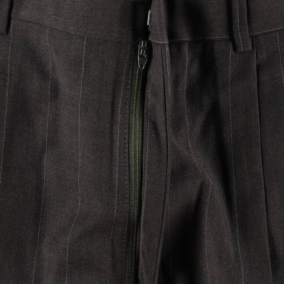 ~90'S Stripe Pattern Two-pleat Slacks Pants Men's W34 Vintage unclear Charcoal Vintage Second Hand
