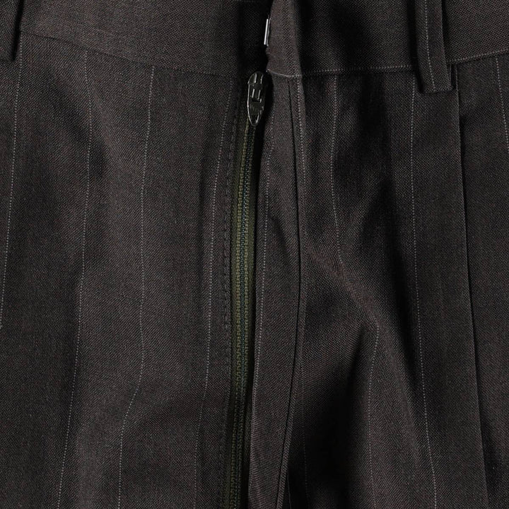 ~90'S Stripe Pattern Two-pleat Slacks Pants Men's W34 Vintage unclear Charcoal Vintage Second Hand