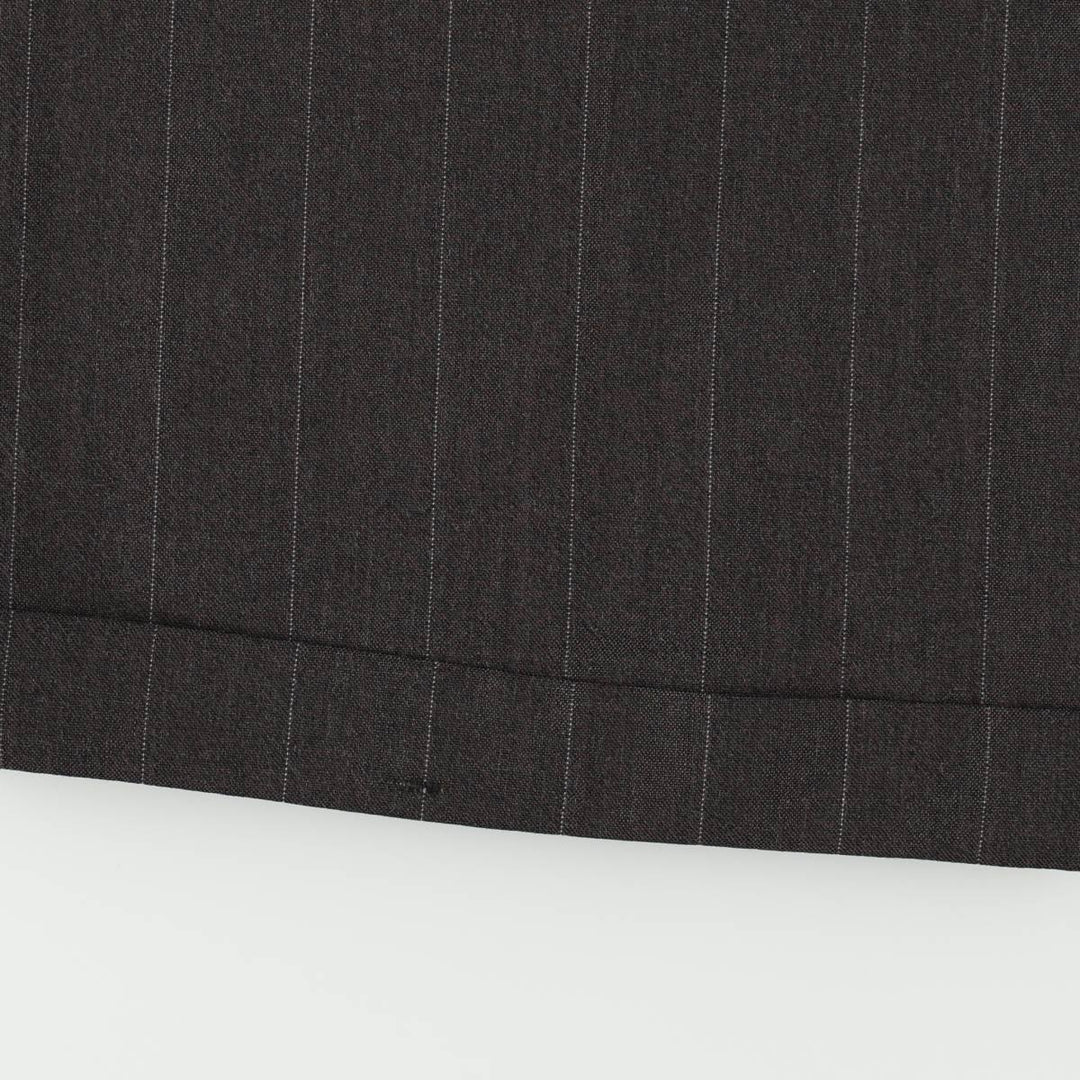 ~90'S Stripe Pattern Two-pleat Slacks Pants Men's W34 Vintage unclear Charcoal Vintage Second Hand