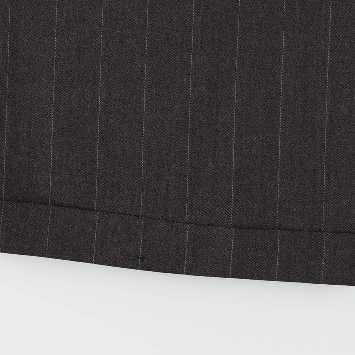 ~90'S Stripe Pattern Two-pleat Slacks Pants Men's W34 Vintage unclear Charcoal Vintage Second Hand