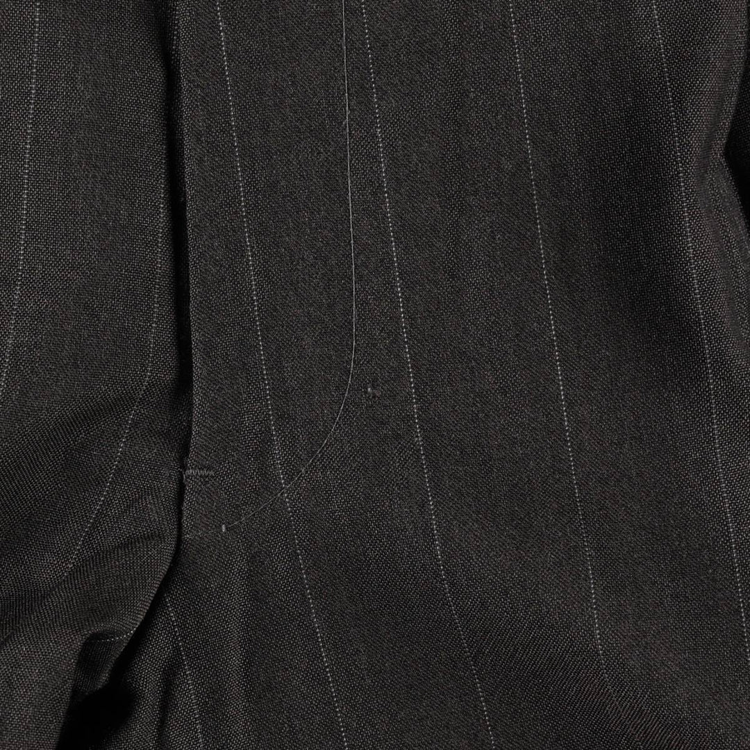 ~90'S Stripe Pattern Two-pleat Slacks Pants Men's W34 Vintage unclear Charcoal Vintage Second Hand