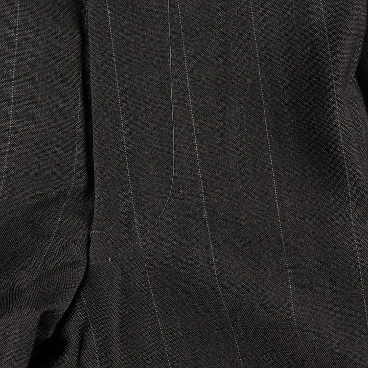 ~90'S Stripe Pattern Two-pleat Slacks Pants Men's W34 Vintage unclear Charcoal Vintage Second Hand