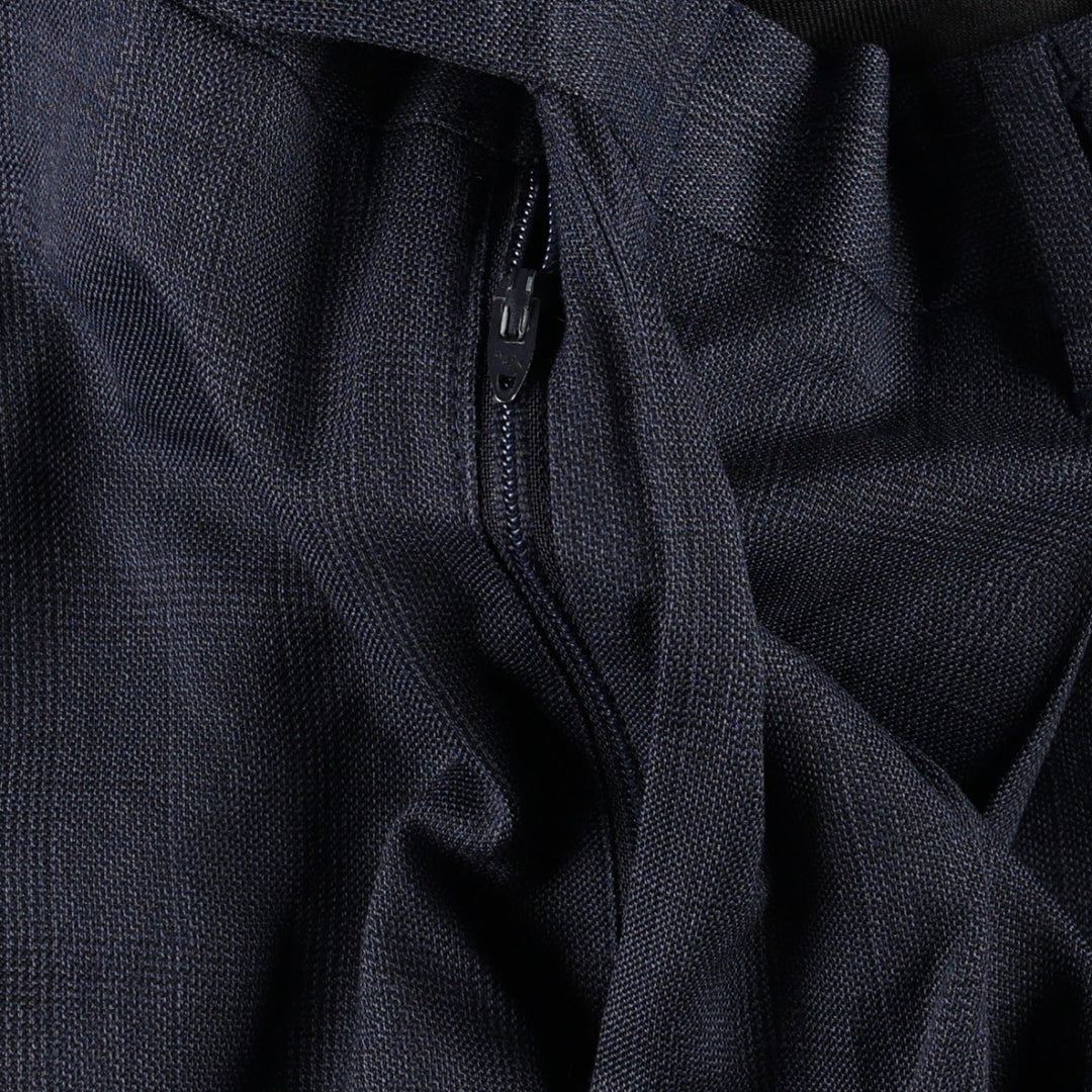 BIELLA Check Pattern Three-Pleat Slacks Pants Men's W34 (approx.) Vintage unclear navy blue type Vintage Second Hand