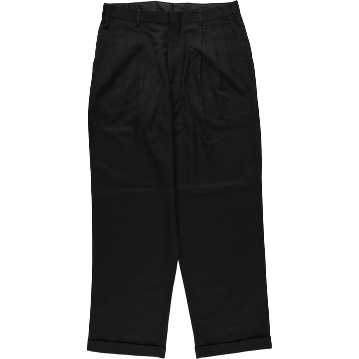 80s-90'S City Streets slacks pants, men's size W32 (approx.), vintage. polyester black type Vintage Second Hand