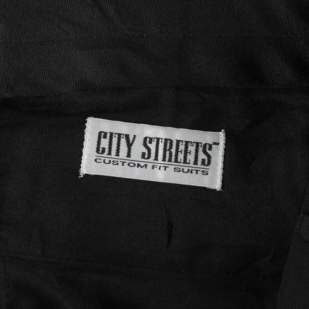 80s-90'S City Streets slacks pants, men's size W32 (approx.), vintage. polyester black type Vintage Second Hand
