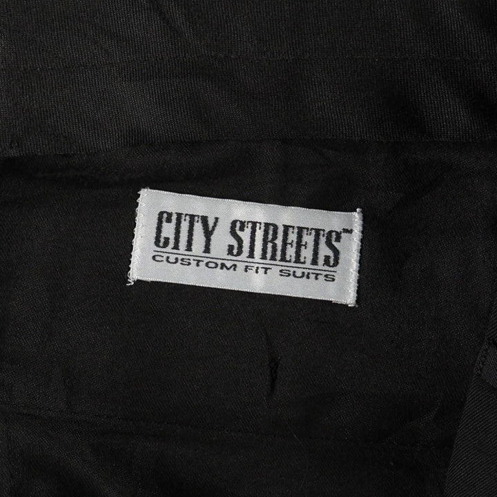 80s-90'S City Streets slacks pants, men's size W32 (approx.), vintage. polyester black type Vintage Second Hand