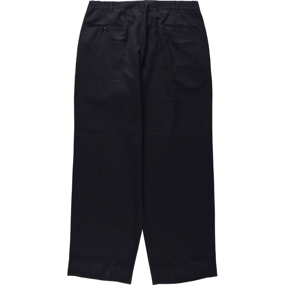 ~90'S Striped Pattern Slacks Pants Men's W32 (approx.) Vintage unclear black type Vintage Second Hand