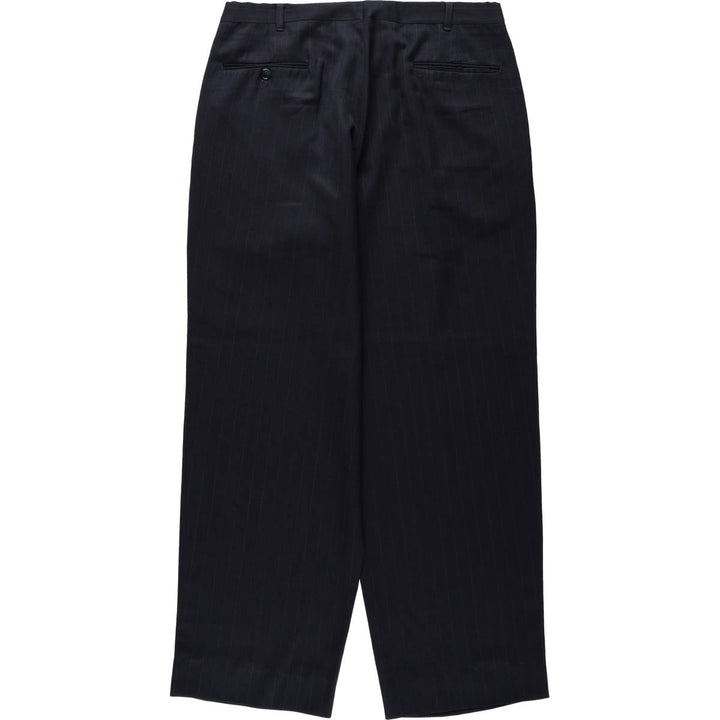 ~90'S Striped Pattern Slacks Pants Men's W32 (approx.) Vintage unclear black type Vintage Second Hand