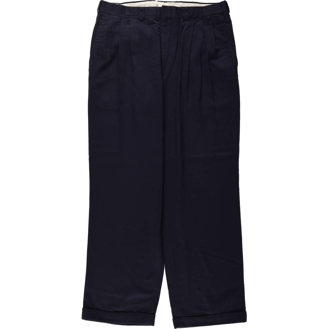 Allyn Saint George Three-Pleat Slacks, Made in USA, Men's Size W34 (approx.) unclear navy blue type Vintage Second Hand