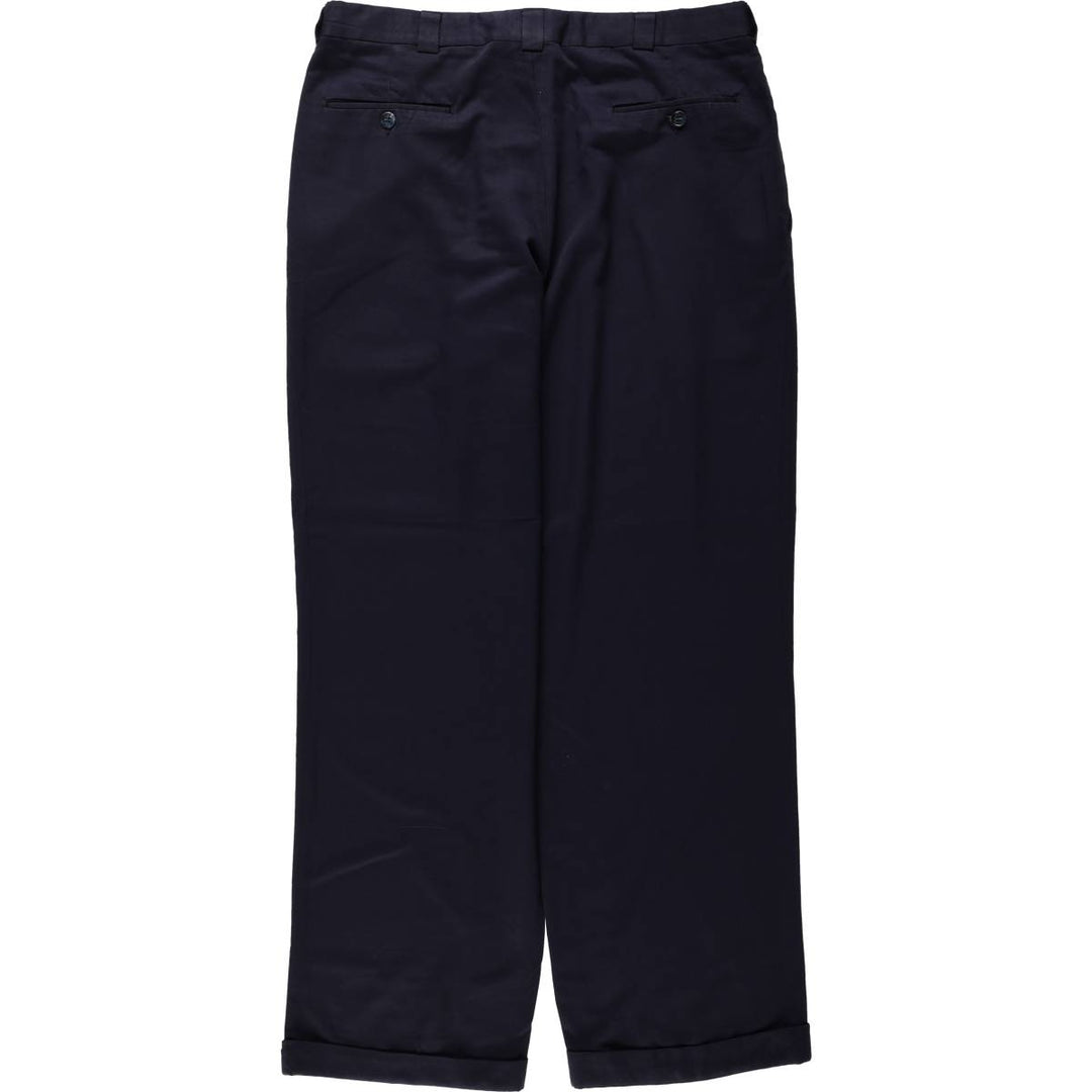 Allyn Saint George Three-Pleat Slacks, Made in USA, Men's Size W34 (approx.) unclear navy blue type Vintage Second Hand