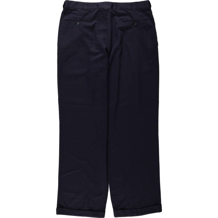 Allyn Saint George Three-Pleat Slacks, Made in USA, Men's Size W34 (approx.) unclear navy blue type Vintage Second Hand