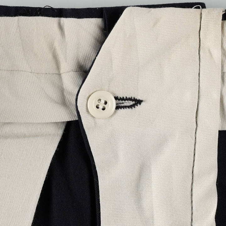 Allyn Saint George Three-Pleat Slacks, Made in USA, Men's Size W34 (approx.) unclear navy blue type Vintage Second Hand