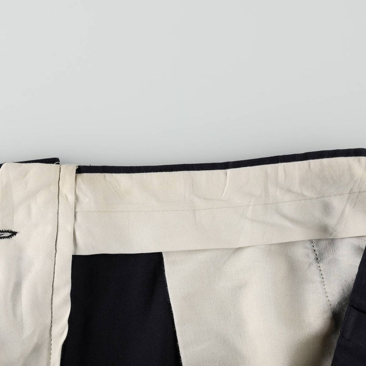 Allyn Saint George Three-Pleat Slacks, Made in USA, Men's Size W34 (approx.) unclear navy blue type Vintage Second Hand