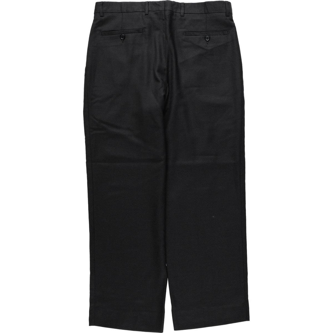Lessona all-over print, two-pleat wool trousers/slacks, made in Italy, men's size W36 equivalent. wool black type Vintage Second Hand