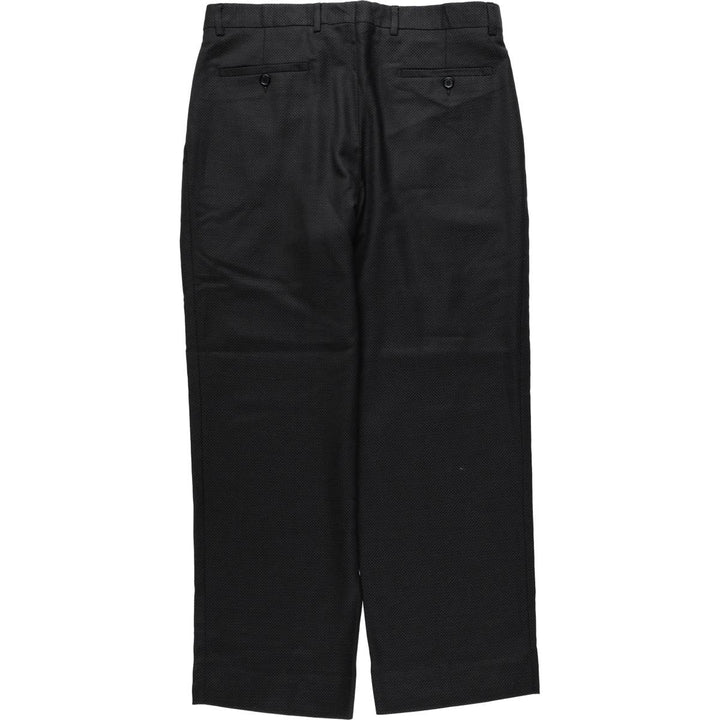 Lessona all-over print, two-pleat wool trousers/slacks, made in Italy, men's size W36 equivalent. wool black type Vintage Second Hand