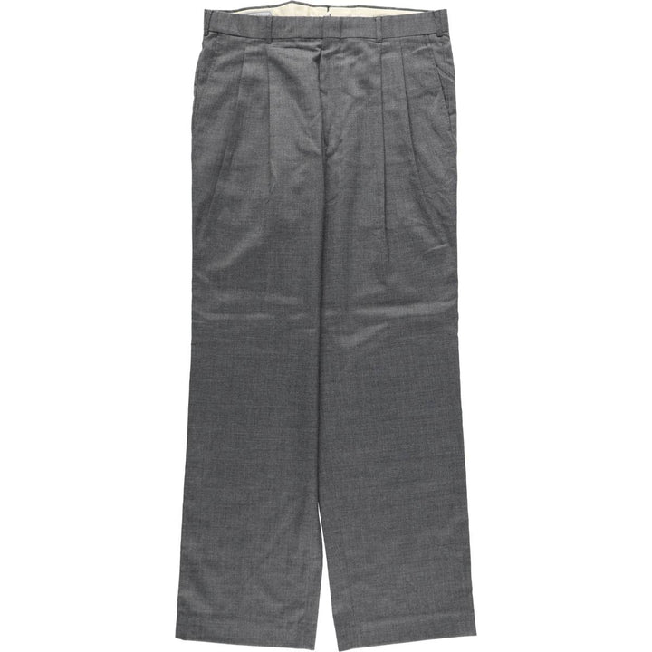 ~90'S GEOFFREY BEENE Two-Pleat Slacks Pants, Made in USA, Men's W35 (approx.), Wide Leg Pants unclear gray type Vintage Second Hand