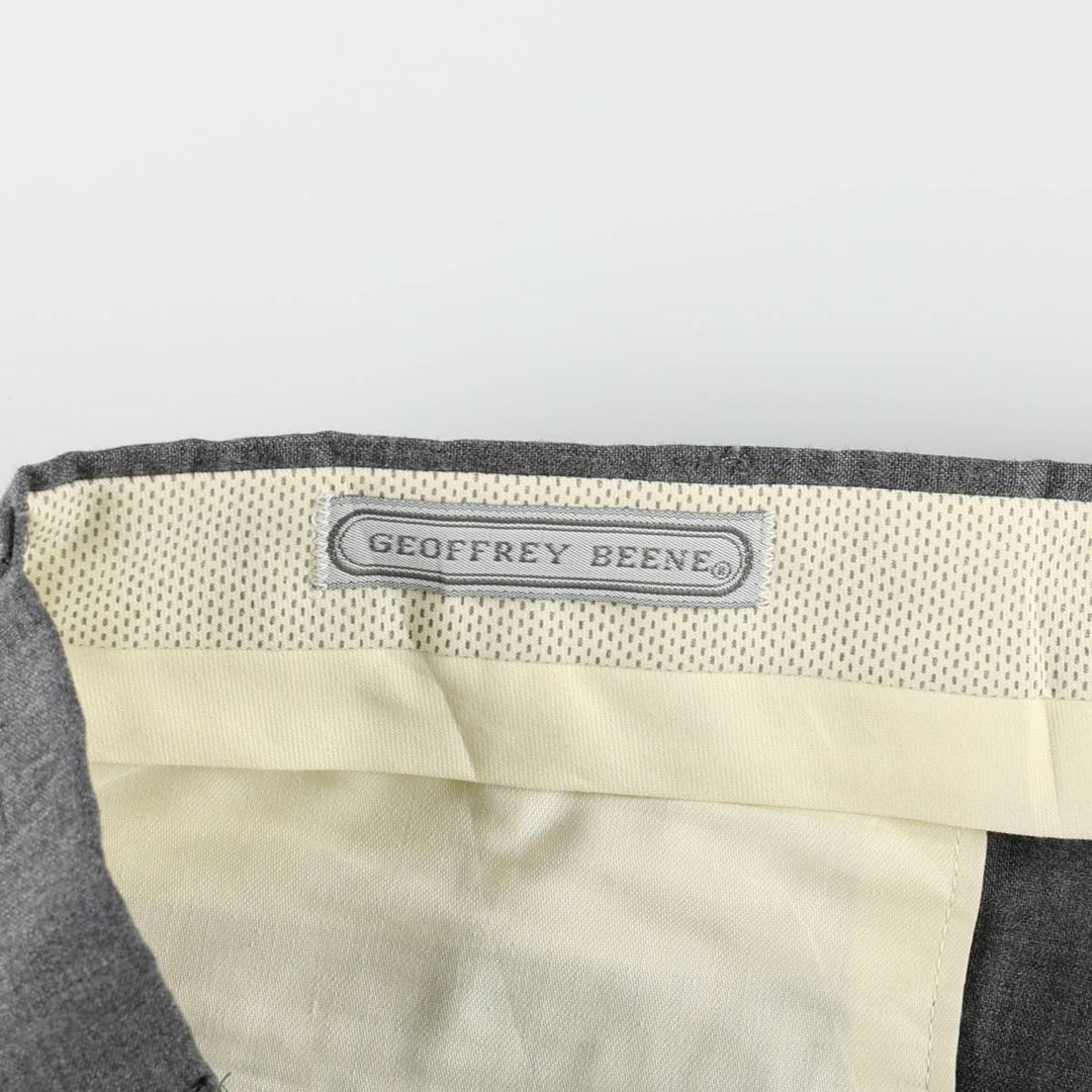 ~90'S GEOFFREY BEENE Two-Pleat Slacks Pants, Made in USA, Men's W35 (approx.), Wide Leg Pants unclear gray type Vintage Second Hand