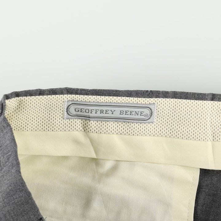 ~90'S GEOFFREY BEENE Two-Pleat Slacks Pants, Made in USA, Men's W35 (approx.), Wide Leg Pants unclear gray type Vintage Second Hand