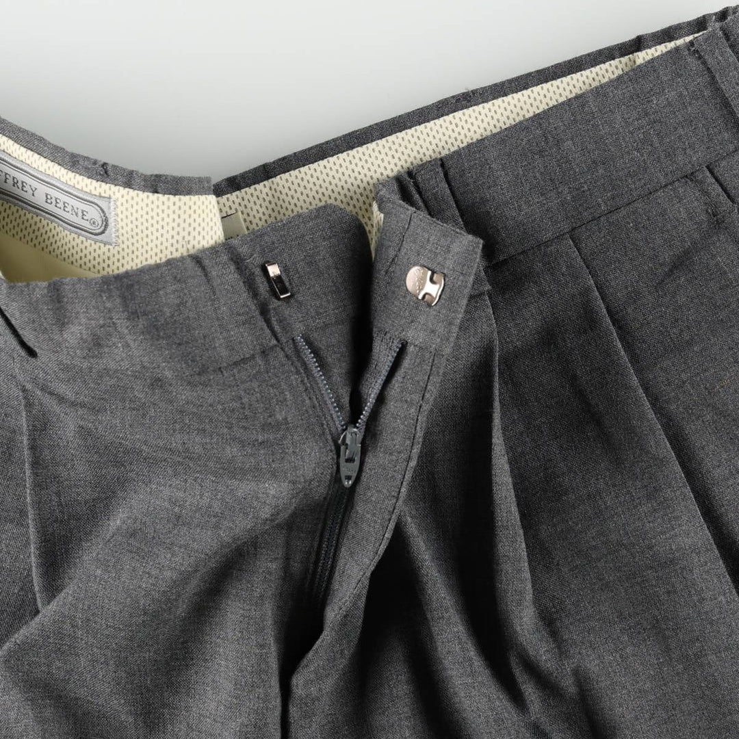 ~90'S GEOFFREY BEENE Two-Pleat Slacks Pants, Made in USA, Men's W35 (approx.), Wide Leg Pants unclear gray type Vintage Second Hand